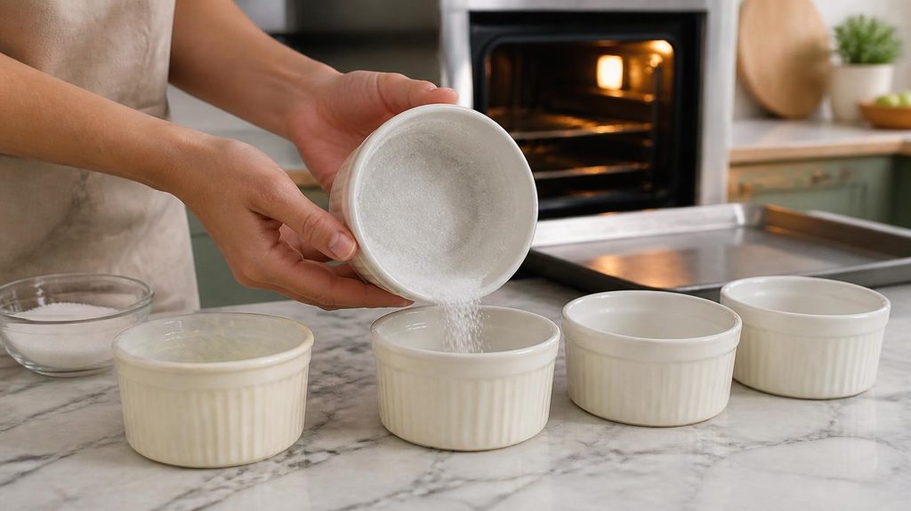 Prepare ramekins for making chocolate lava cake
