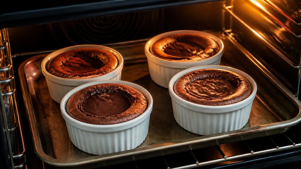 Bake until the centers are jiggly for making chocolate lava cake