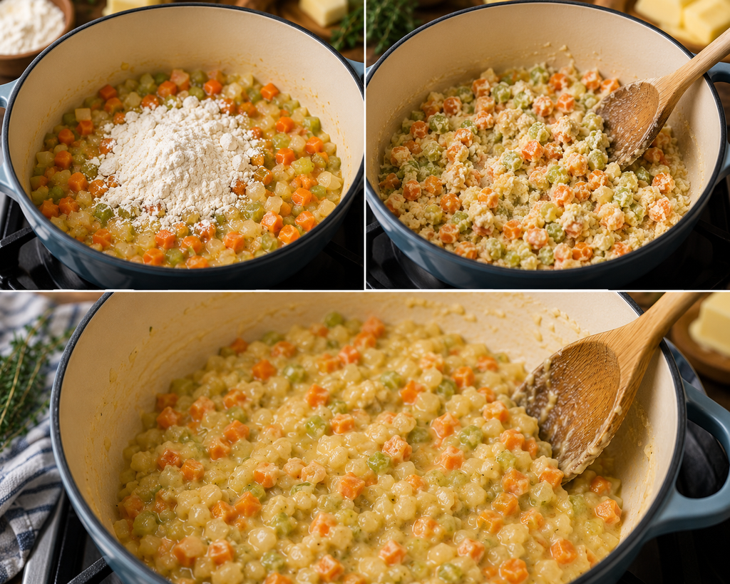 Make the Thickening Base for homemade creamy chicken soup