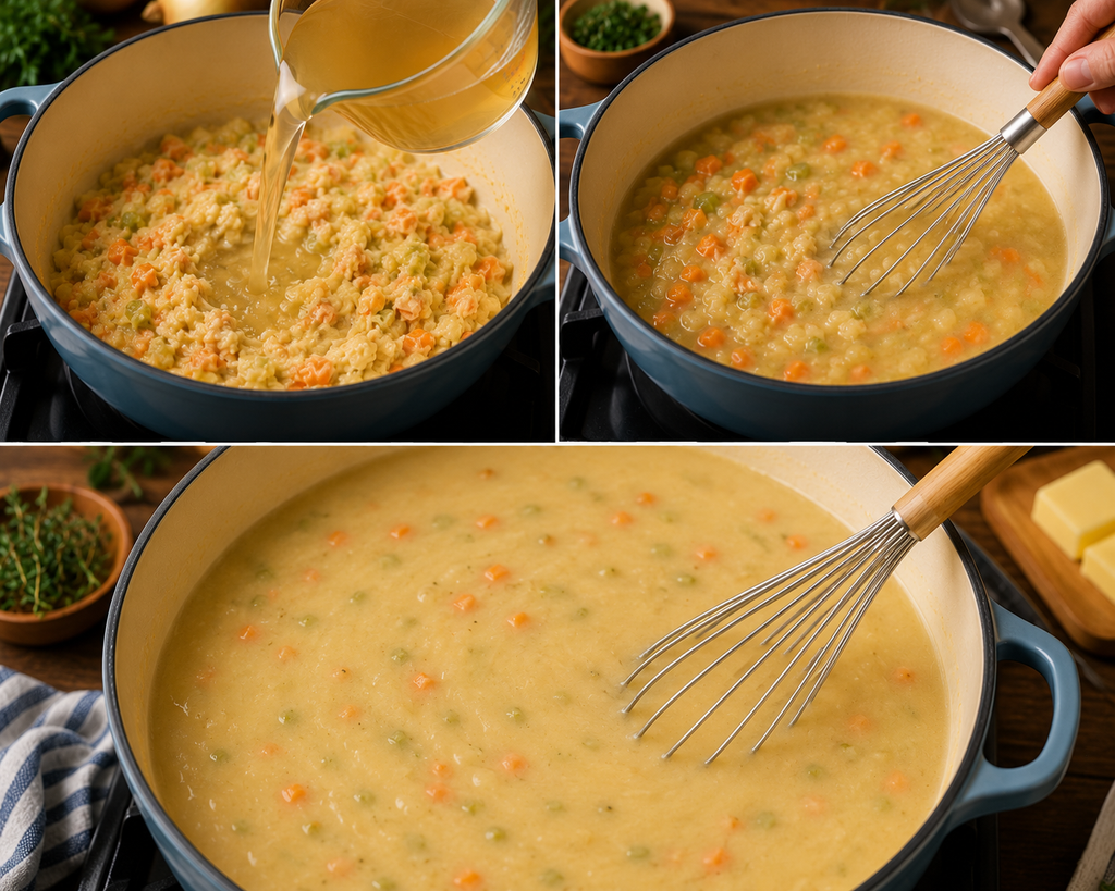 Add the chicken to the Homemade cream of chicken soup