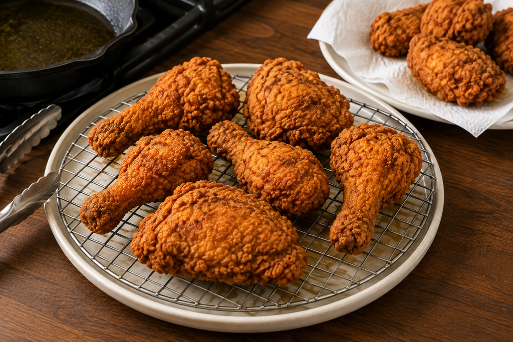 Drain the Fried chicken 