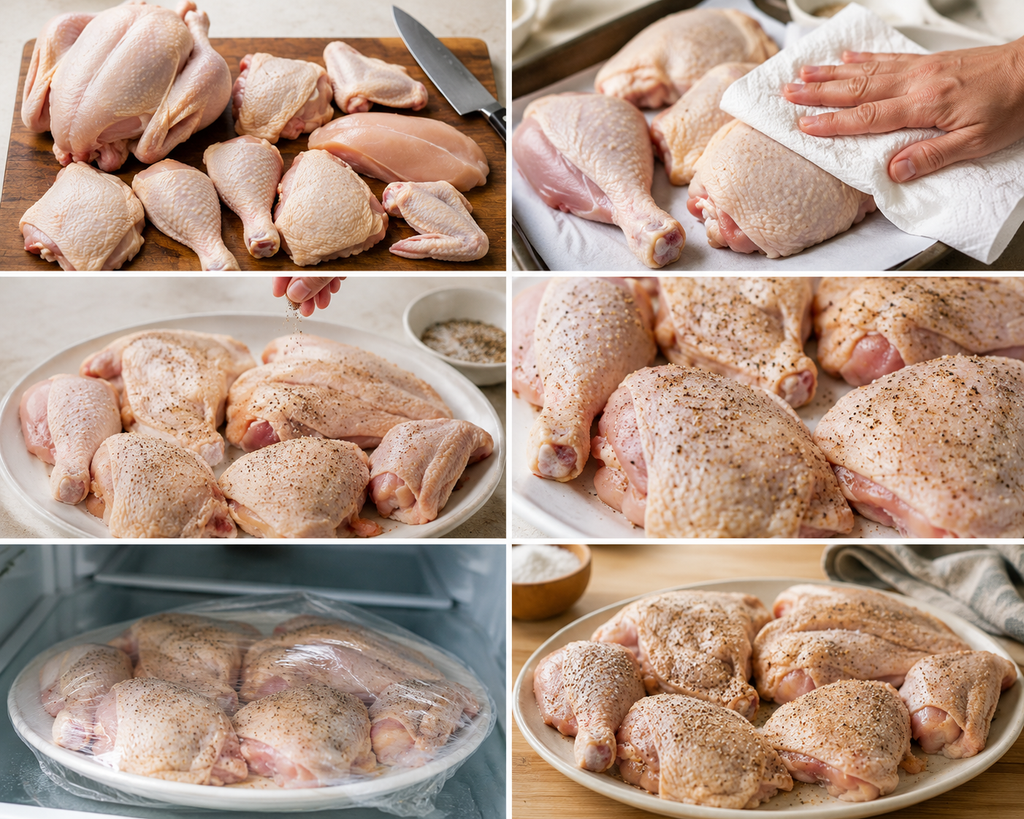 Prepare and Season the Chicken for Simple Fried Chicken Recipe
