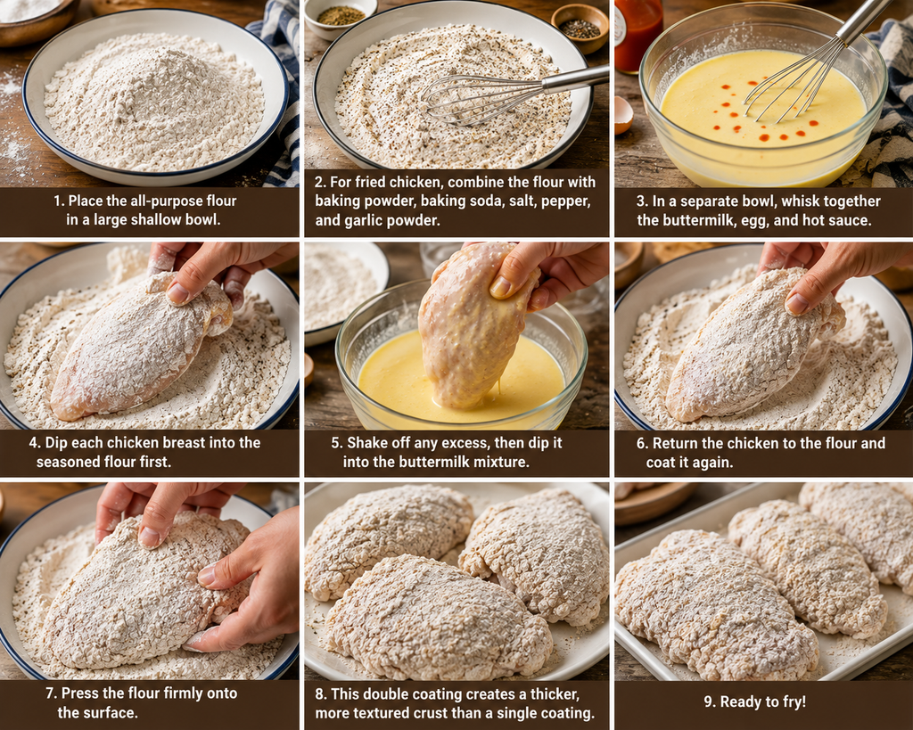 Prepare the Flour Coating for Simple Fried Chicken Recipe
