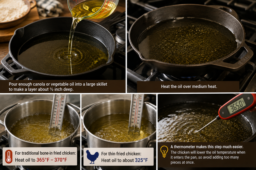 Test the oil for simple chicken fired recipe