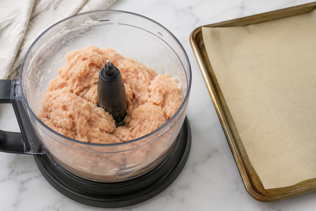 Prepare the Chicken Mixture for gluten free chicken nuggets