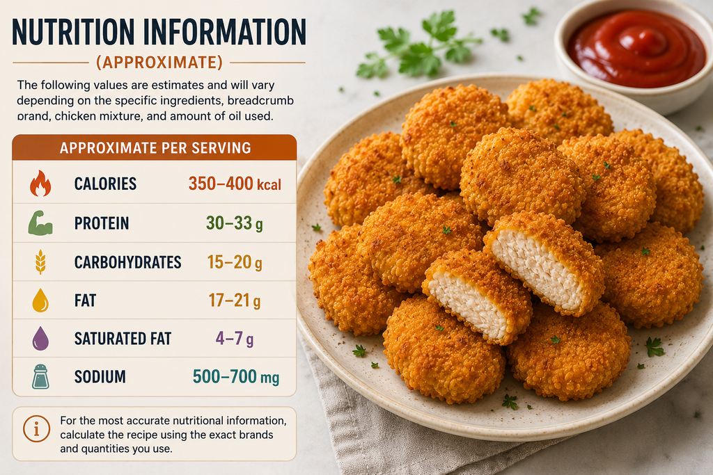 Nutrition information for Gluten-Free Chicken Nuggets Crispy And Homemade