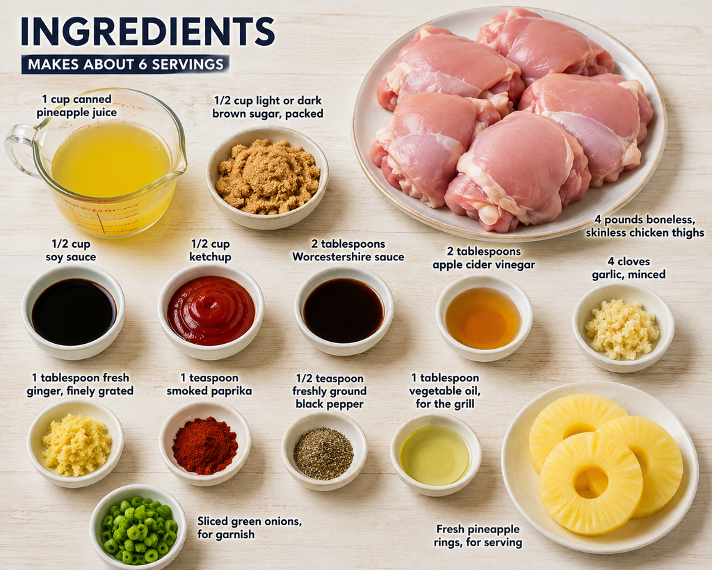 Ingredients for Huli Huli Chicken Recipe: Hawaiian-Style Grilled Chicken