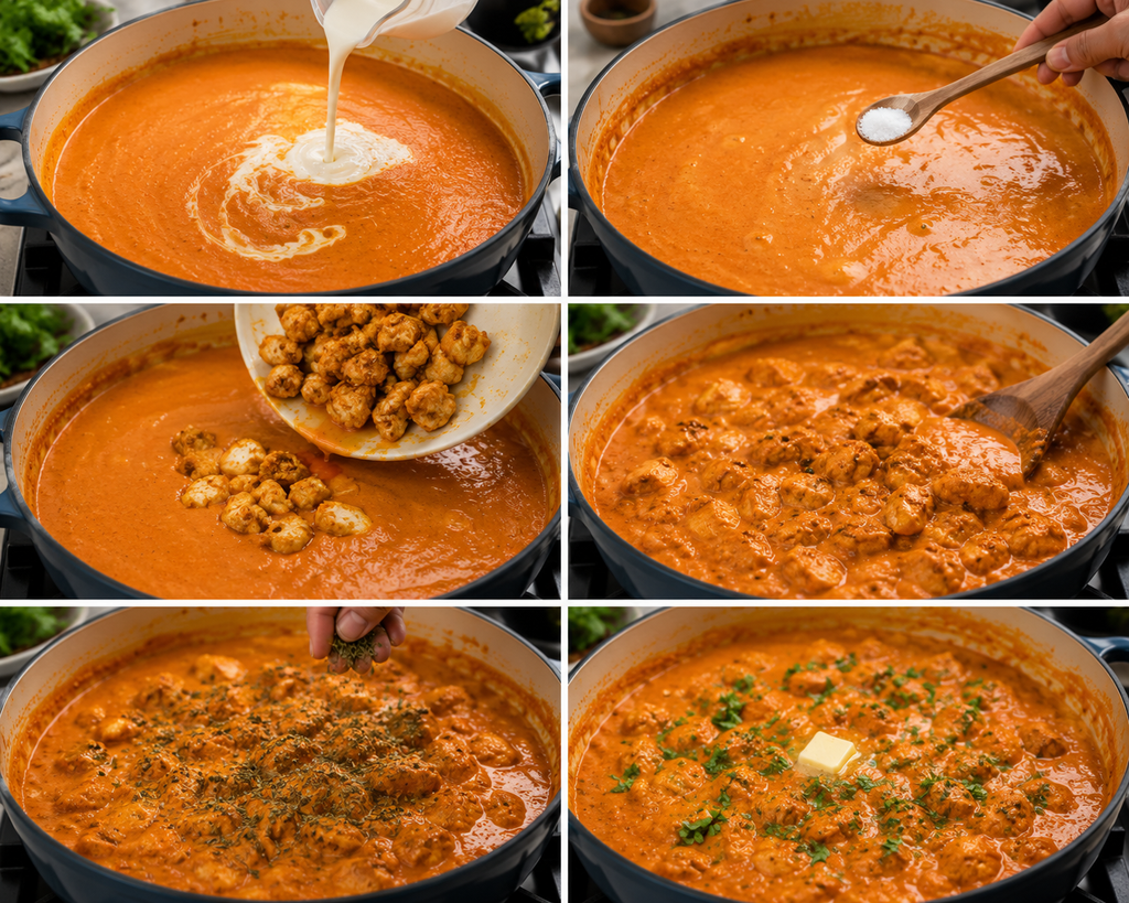 Finish the curry for butter chicken recipe
