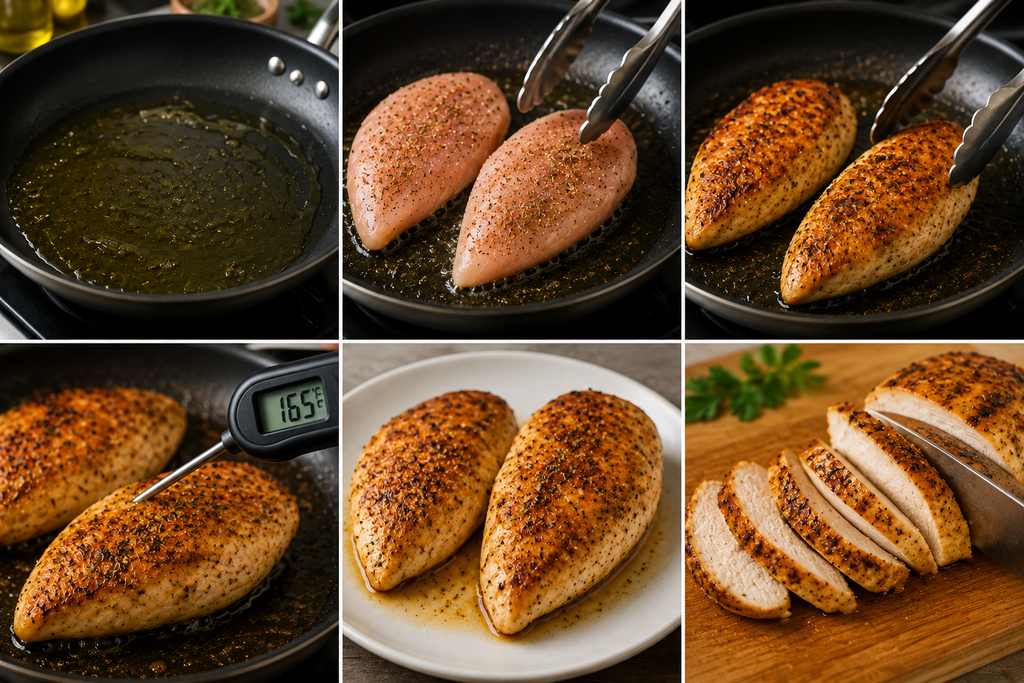 Sear the Chicken for alfredo