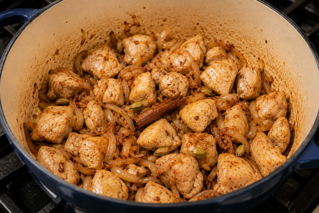 cook the chicken for easy chicken curry recipe