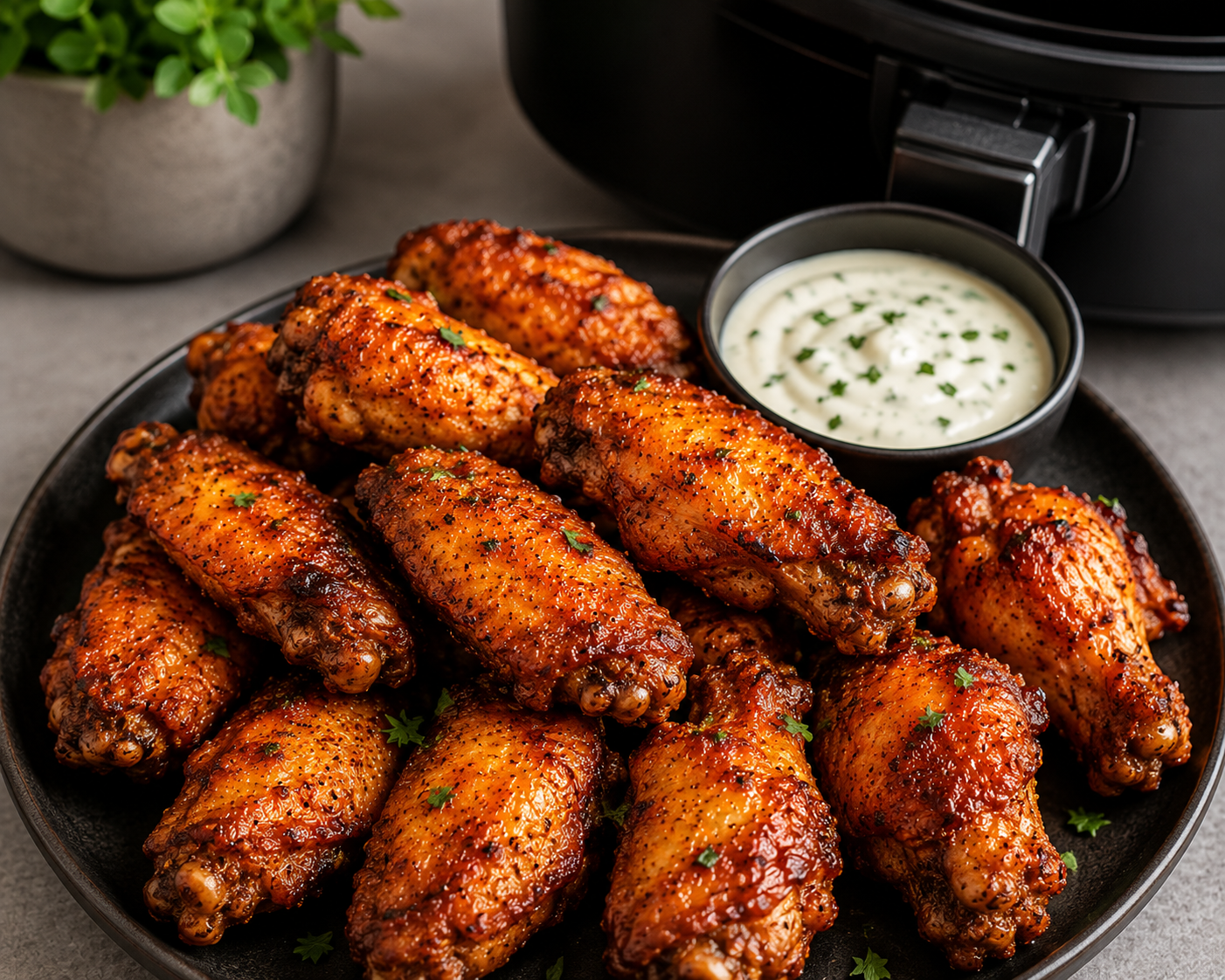 Air Fryer Chicken Wings with Crispy and Juicy Skin