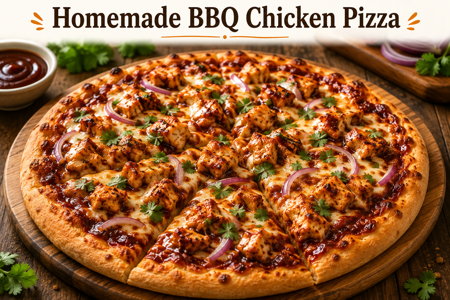 Homemade BBQ Chicken Pizza