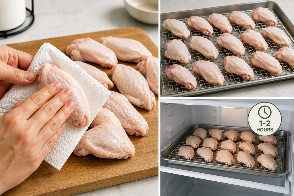 Pat the Wings Completely Dry for making Air Fryer Chicken Wings