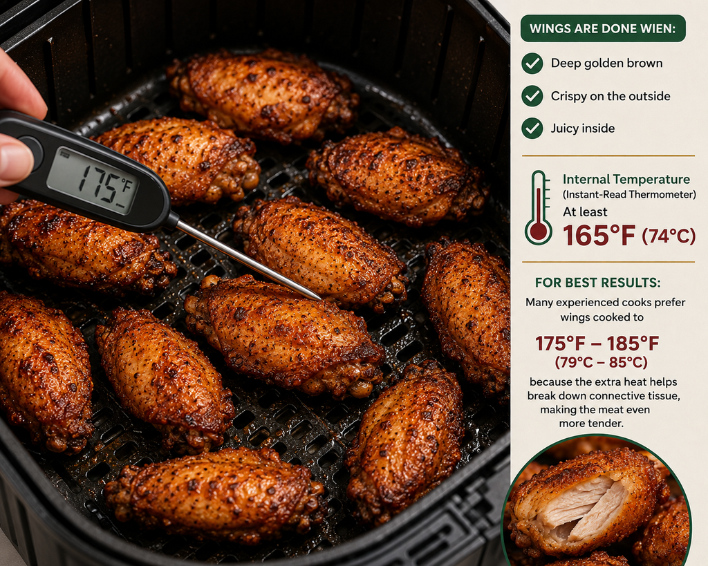 Check for Doneness of Air Fryer Chicken Wings