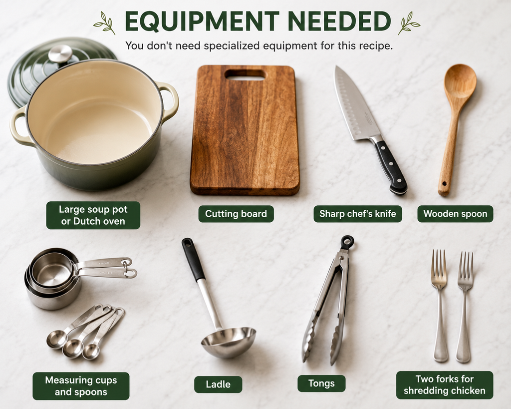 Equipment Needed for Healthy Chicken Soup Recipe