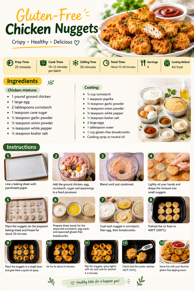Recipe card for Gluten free chicken nuggets