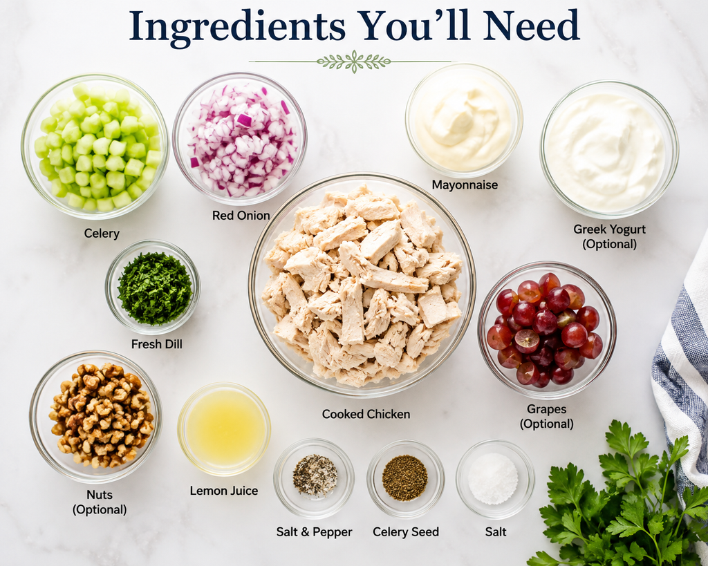 Ingredients for Classic Chicken Salad