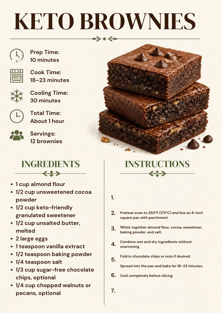 Recipe card of keto brownies recipe