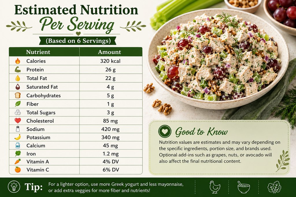 Nutrition Value for Chicken Salad Recipe