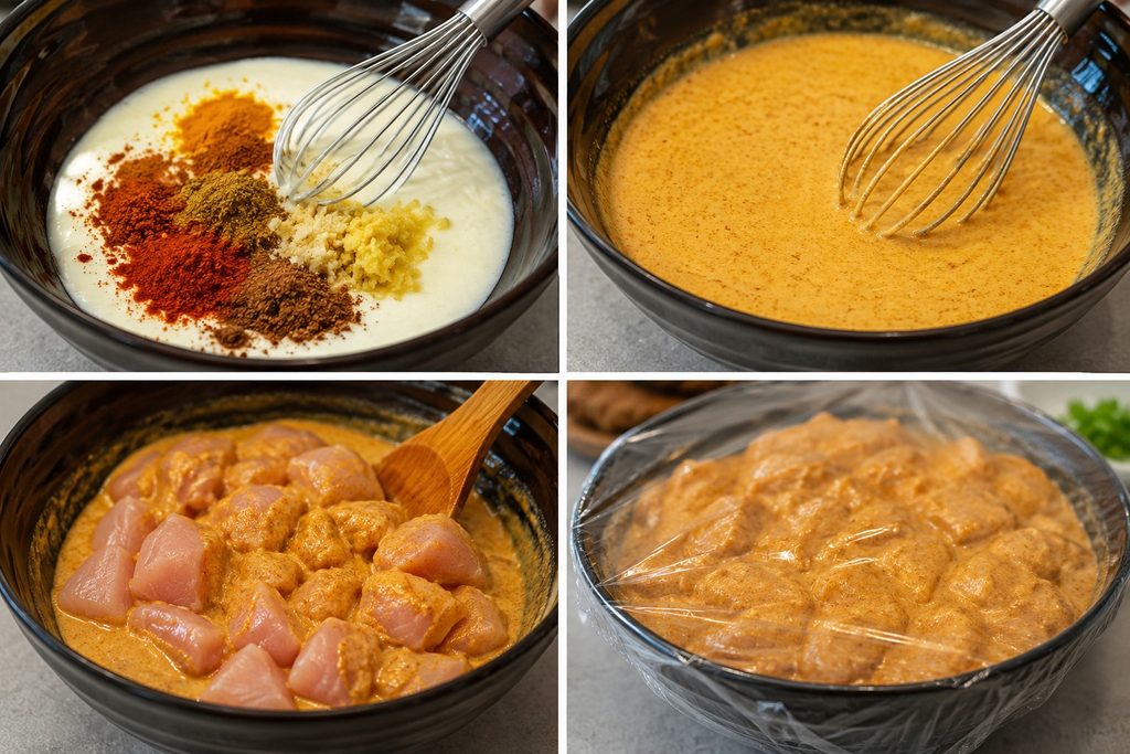 Marinate the Chicken for best butter chicken recipe 