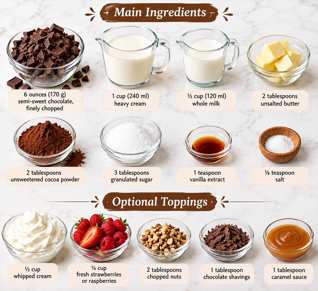 Ingredients For Chocolate Dessert