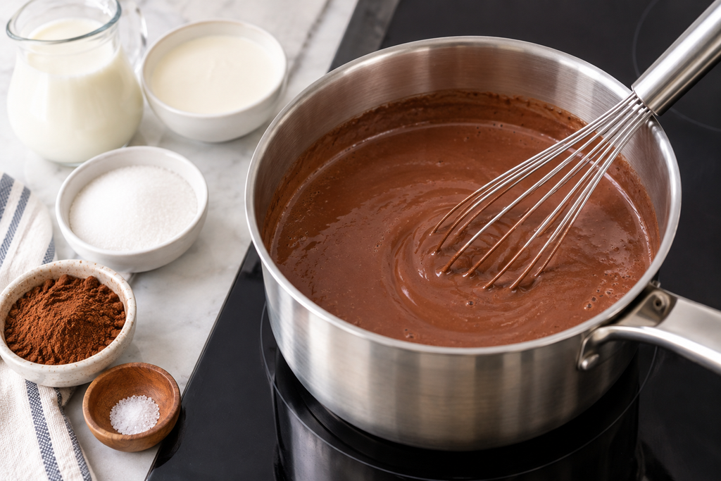 Cream and milk for Chocolate dessert