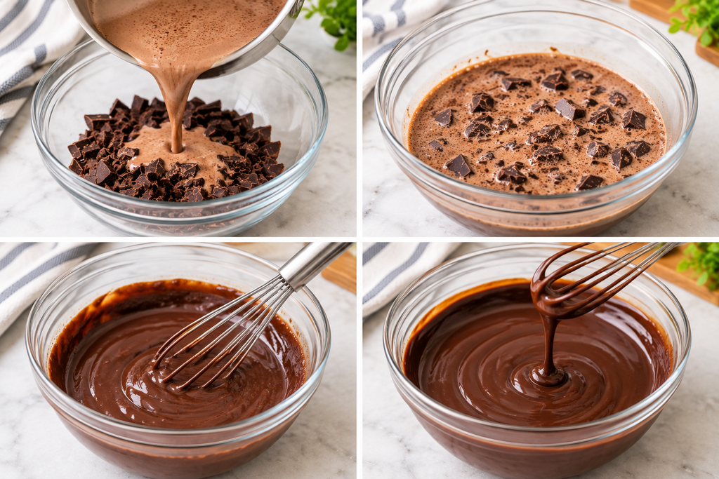Melt chocolate for making dessert