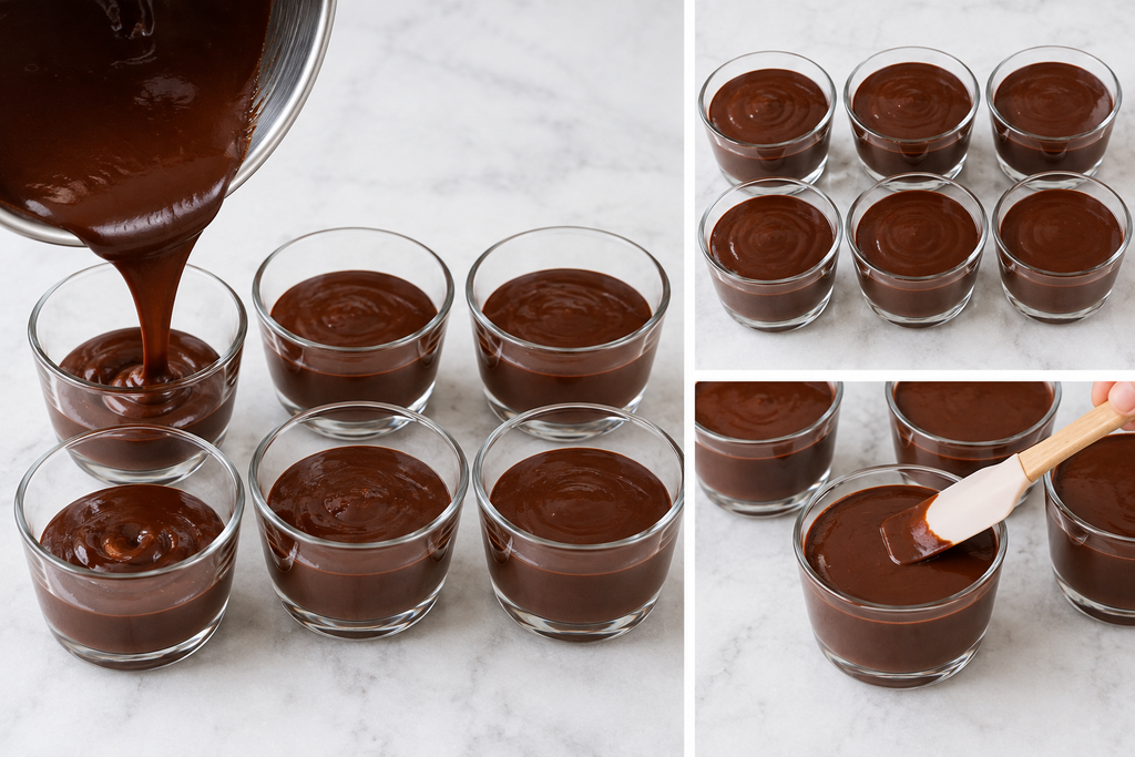 6 bowl of chocolate dessert