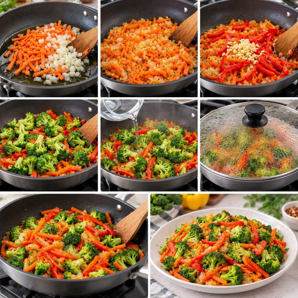Soften vegges for making easy diet meal