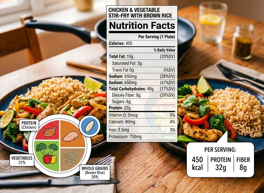 Nutritional Information for a Healthy Diet Meal
