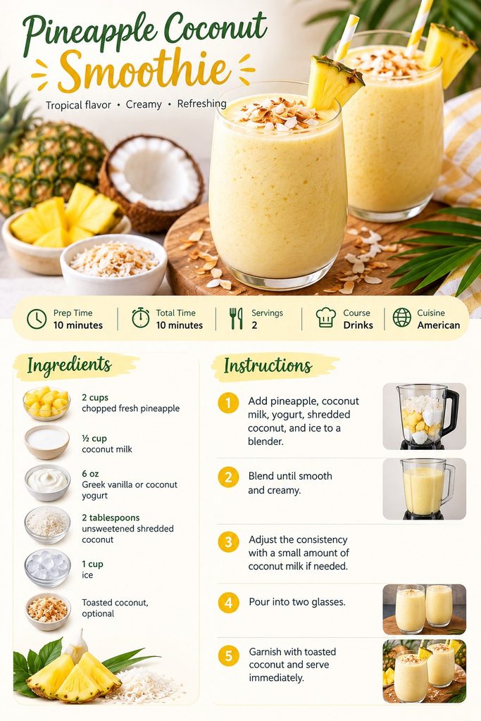 Recipe card for Pineapple Coconut