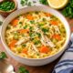 A bowl fill of Chicken noodles soup