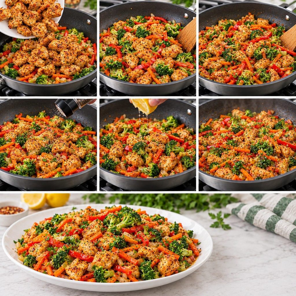 Mix chicken and veggies