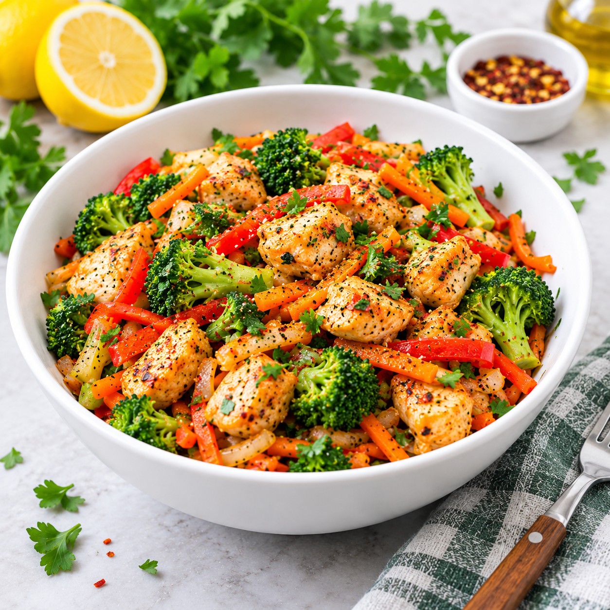 Easy Diet Meal: A Healthy, High-Protein Chicken and Vegetable Bowl