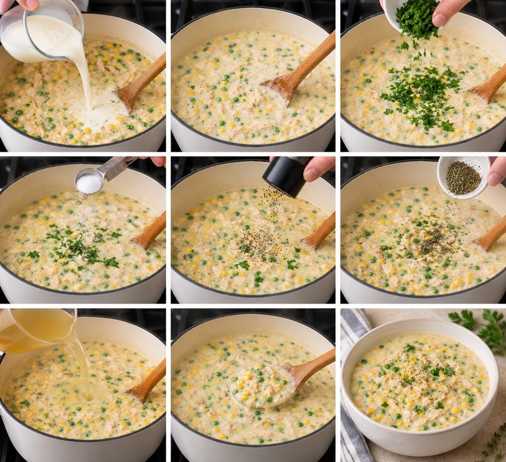 How to make cream for chicken pot pie soup