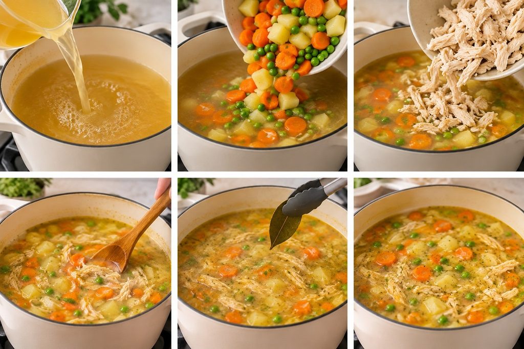 Prepare Soup broth for chicken noodles soup
