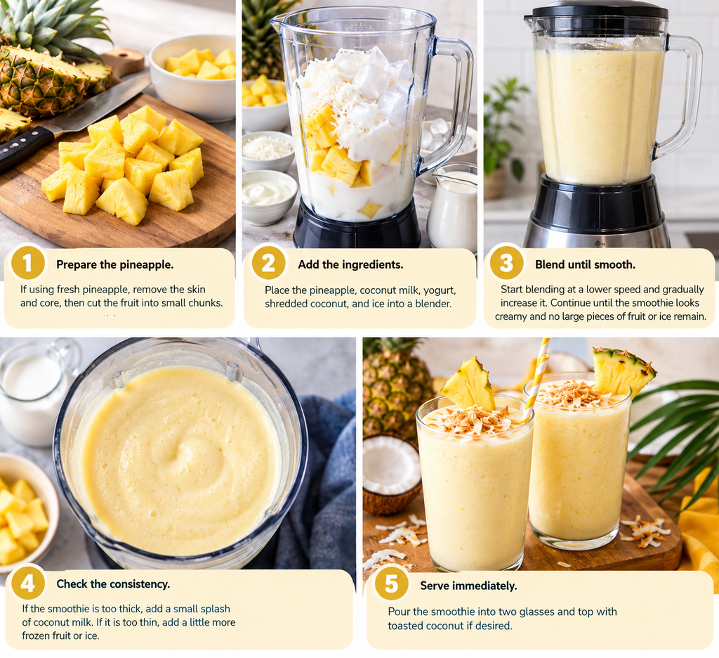 How to make Pineapple coconut smoothie