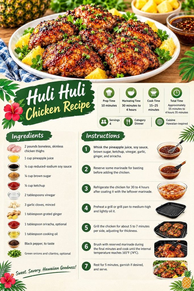 Printable Huli Huli Chicken Recipe card